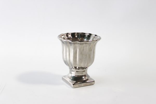 Mini Vaso Cerâmica Prata 2