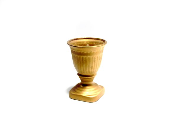Mini Vaso Cerâmica Dourado Ondulado 2