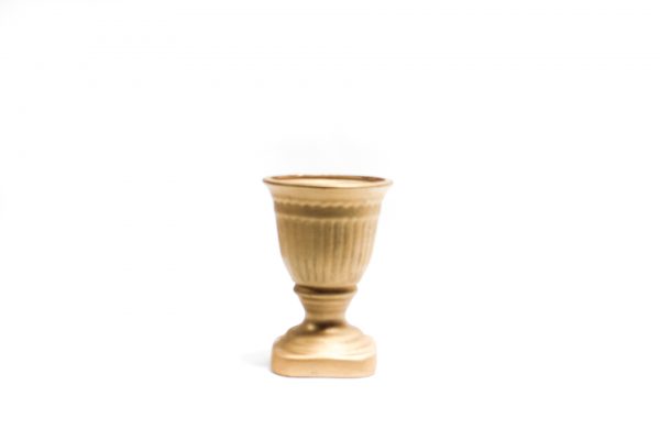 Mini Vaso Cerâmica Dourado Ondulado 1