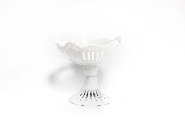 Taça Cerâmica Rendada Branca 1